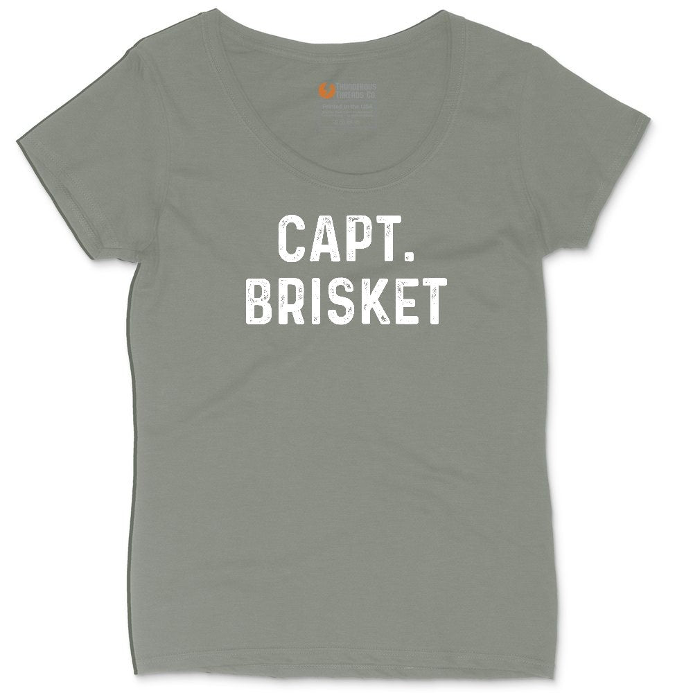 Capt Brisket Ladies Curvy Tee - Bamboo Blackout