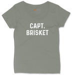 Capt Brisket Ladies Curvy Tee - Bamboo Blackout