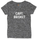 Capt Brisket Ladies Curvy Tee - Black Leopard