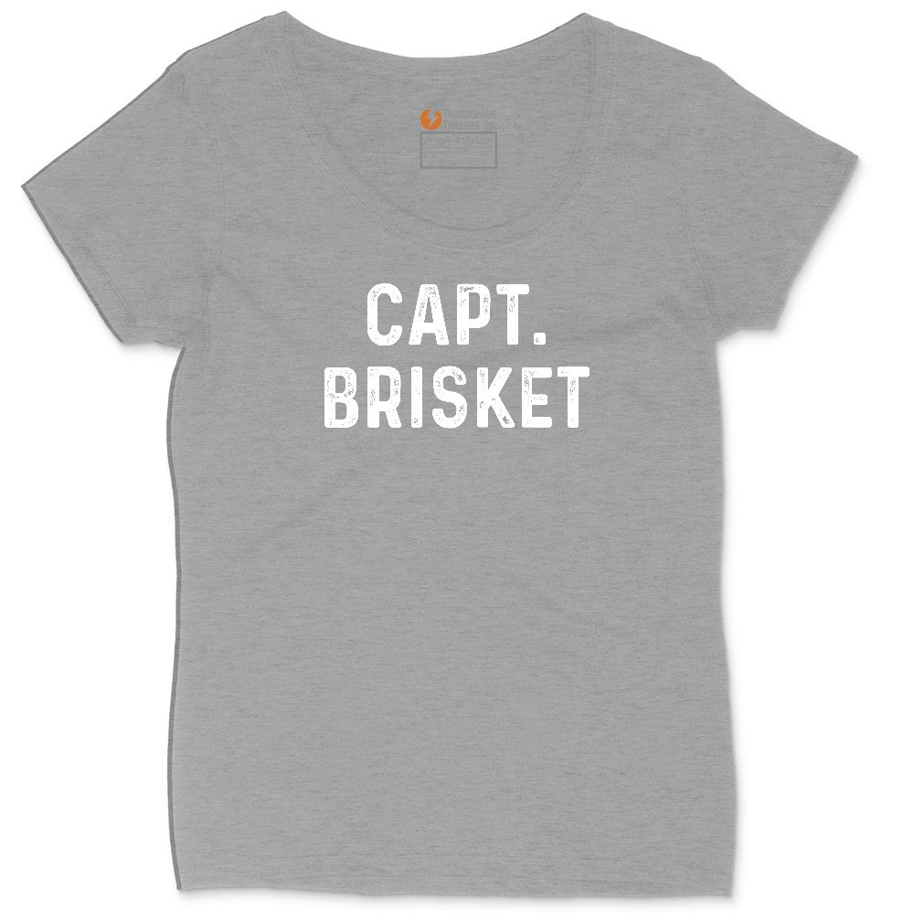Capt Brisket Ladies Curvy Tee - Granite Heather