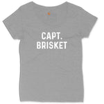 Capt Brisket Ladies Curvy Tee - Granite Heather