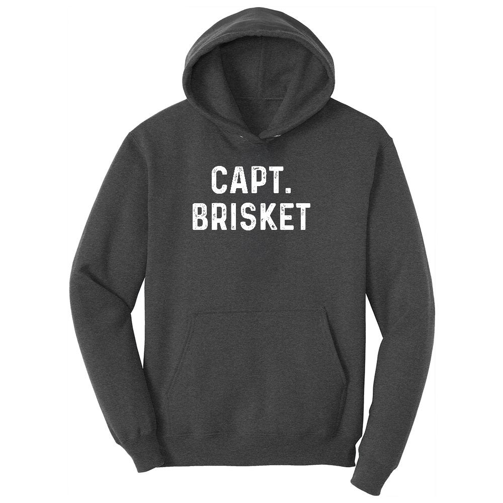Capt Brisket Ladies Hoodie - Dark Heather Grey