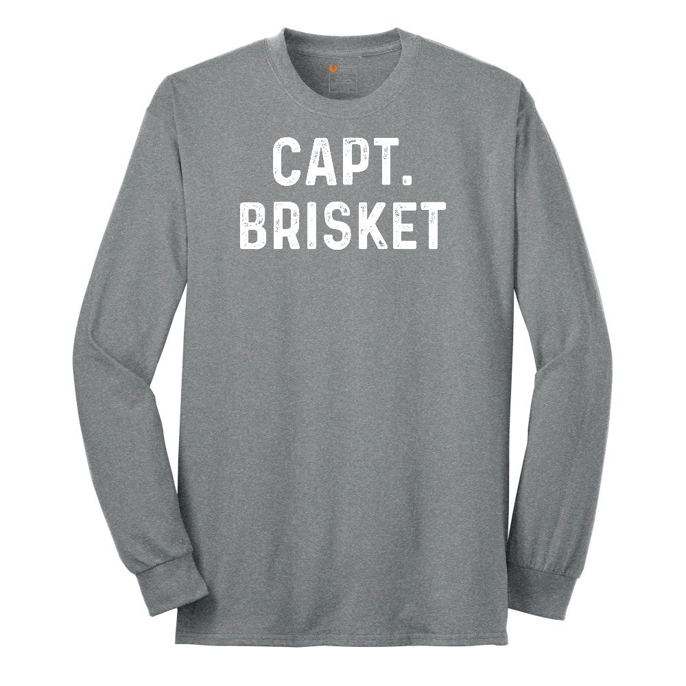 Capt Brisket Long Sleeve Tee - Athletic Grey