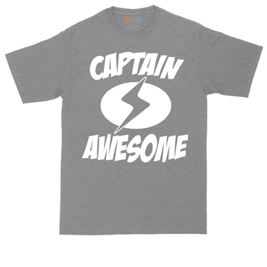 Captain Awesome tall t-shirt for men in Heather Navy