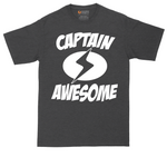 Captain Awesome tall t-shirt for men in Dark Heather Grey