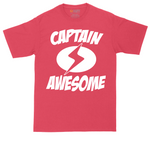 Captain Awesome tall t-shirt for men in Heather Red