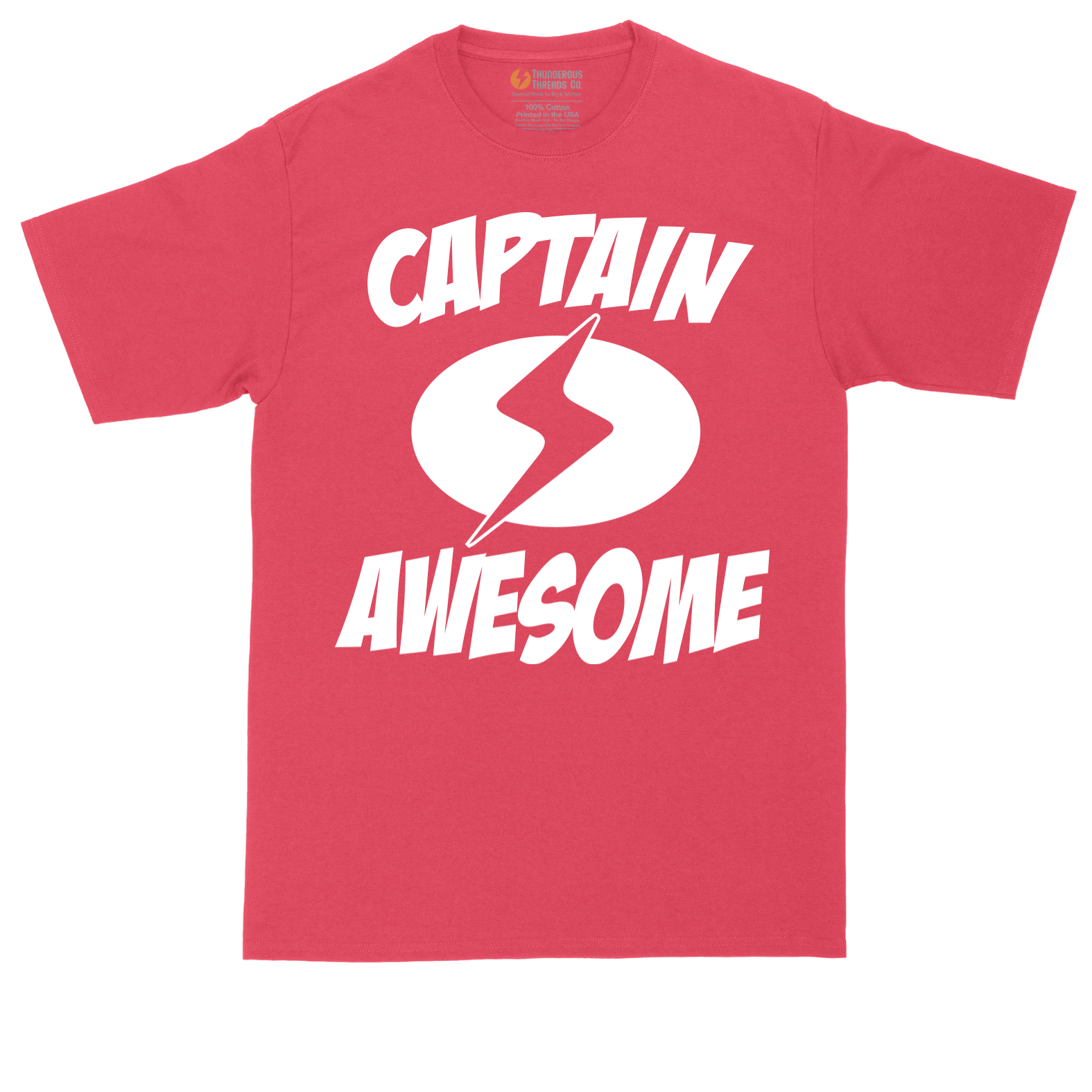 Captain Awesome tall t-shirt for men in Heather Red