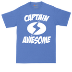 Captain Awesome tall t-shirt for men in Heather Royal