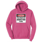 Caution You Might Get Addicted to Me Ladies Hoodie - Sangria
