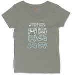 Check Out My Six Pack Video Game Version - Mens & Ladies T-Shirt Ladies Curvy Tee - Bamboo Blackout