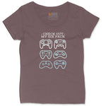 Check Out My Six Pack Video Game Version - Mens & Ladies T-Shirt Ladies Curvy Tee - Sangria Blackout