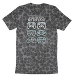 Check Out My Six Pack Video Game Version - Mens & Ladies T-Shirt Ladies Short Sleeve Tee - Black Leopard