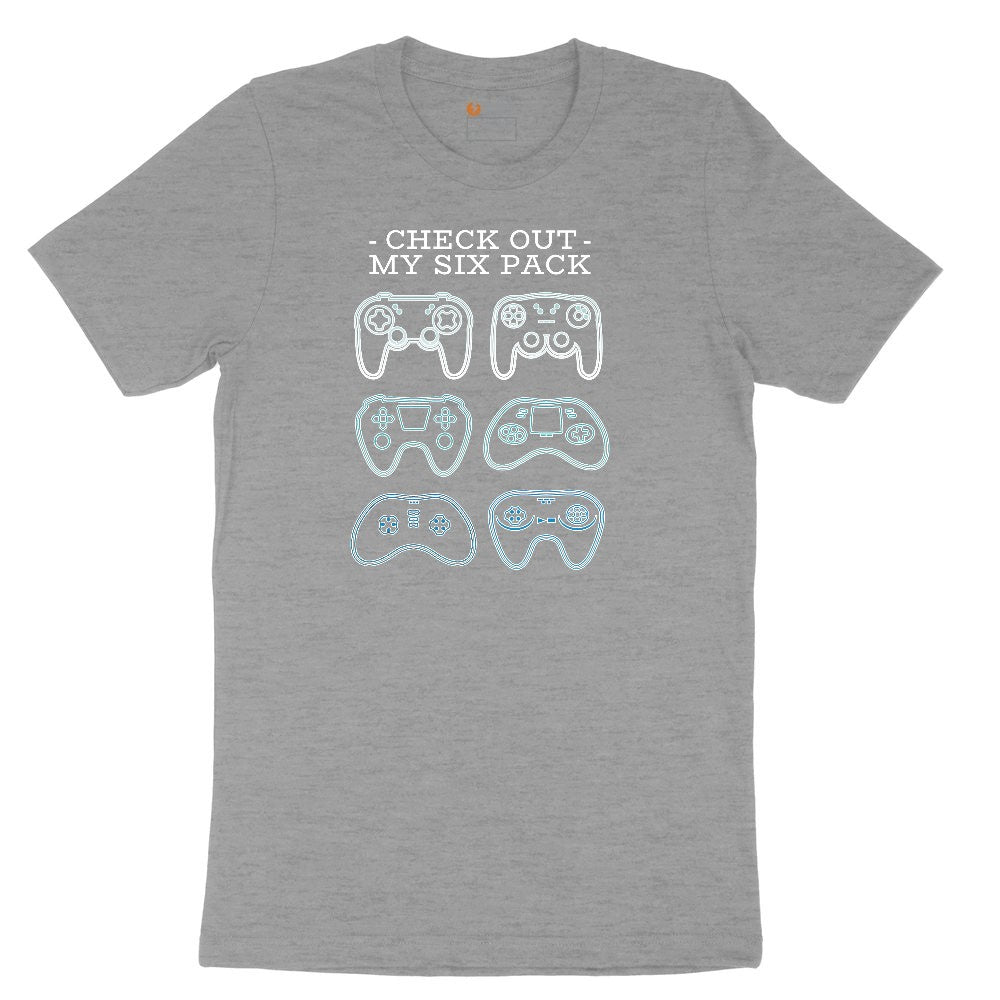 Check Out My Six Pack Video Game Version - Mens & Ladies T-Shirt Ladies Short Sleeve Tee - Granite Heather