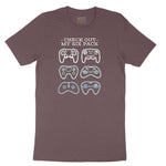 Check Out My Six Pack Video Game Version - Mens & Ladies T-Shirt Ladies Short Sleeve Tee - Sangria Blackout