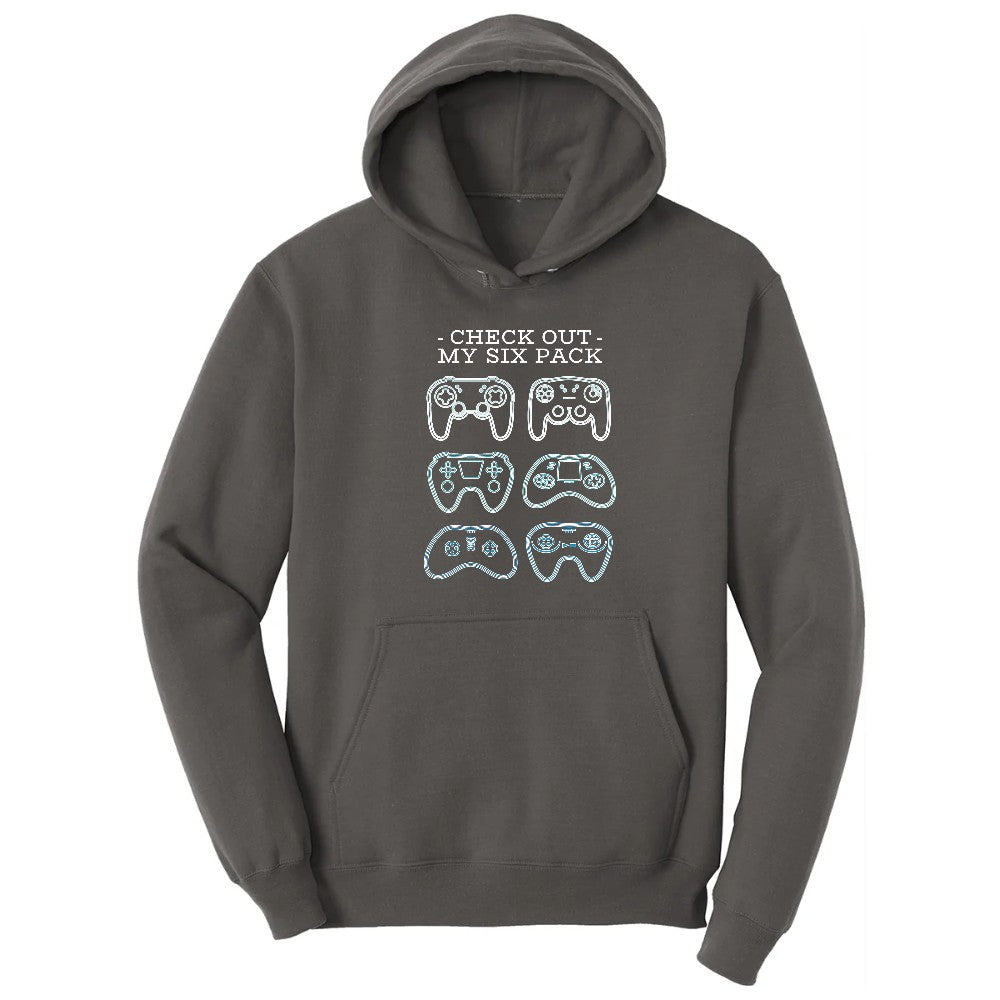 Check Out My Six Pack Video Game Version - Mens & Ladies T-Shirt Hoodie - Charcoal