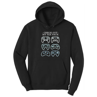 Check Out My Six Pack Video Game Version - Mens & Ladies T-Shirt Hoodie - Jet Black