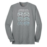 Check Out My Six Pack Video Game Version - Mens & Ladies T-Shirt Long Sleeve Tee - Athletic Grey