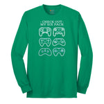 Check Out My Six Pack Video Game Version - Mens & Ladies T-Shirt Long Sleeve Tee - Kelly Green