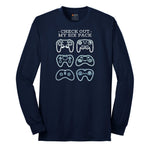 Check Out My Six Pack Video Game Version - Mens & Ladies T-Shirt Long Sleeve Tee - Navy