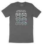 Check Out My Six Pack Video Game Version - Mens & Ladies T-Shirt Short Sleeve Tee - Dark Heather Grey