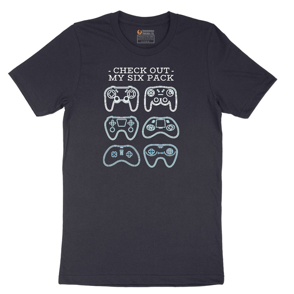 Check Out My Six Pack Video Game Version - Mens & Ladies T-Shirt Short Sleeve Tee - Deep Navy