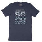 Check Out My Six Pack Video Game Version - Mens & Ladies T-Shirt Short Sleeve Tee - Heather Navy