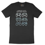Check Out My Six Pack Video Game Version - Mens & Ladies T-Shirt Short Sleeve Tee - Jet Black