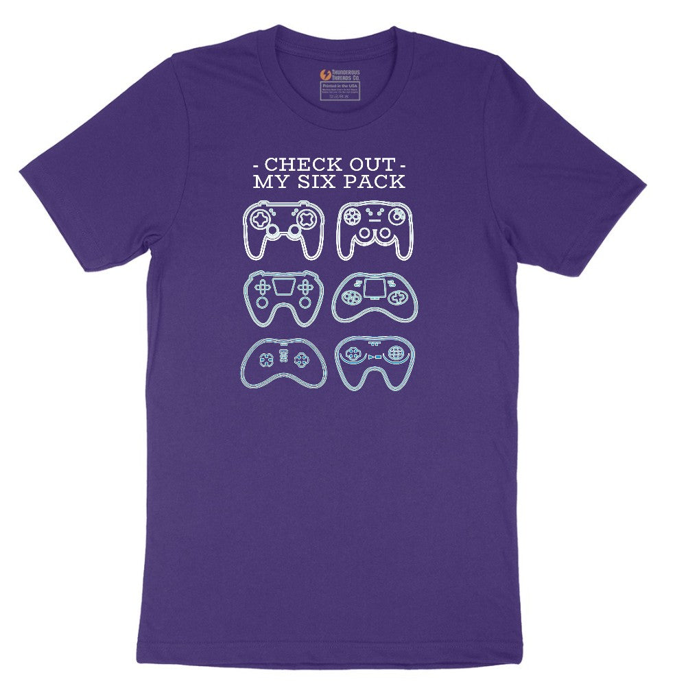 Check Out My Six Pack Video Game Version - Mens & Ladies T-Shirt Short Sleeve Tee - Team Purple