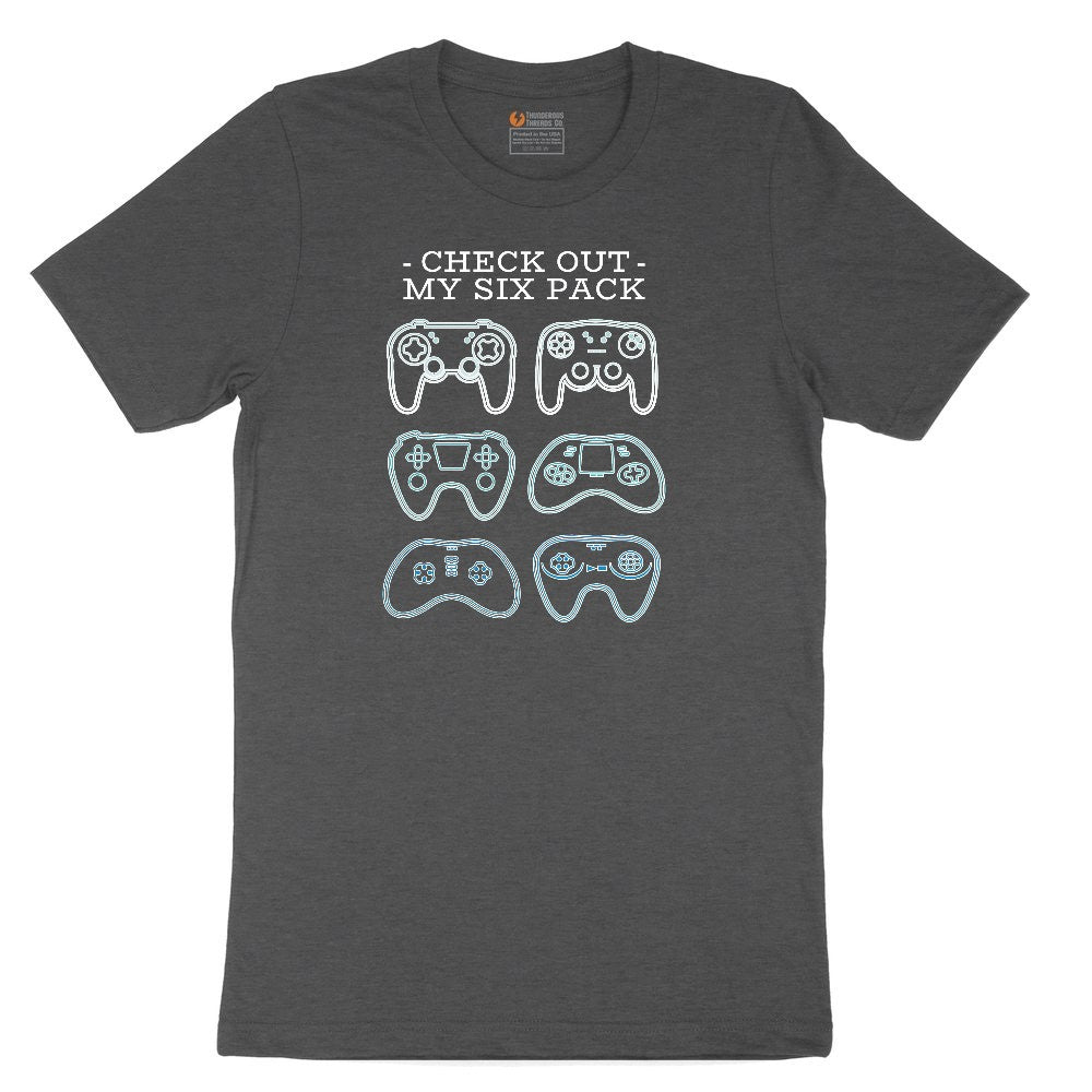 Check Out My Six Pack Video Game Version - Mens & Ladies T-Shirt Toddler Short Sleeve Tee - Dark Heather Grey