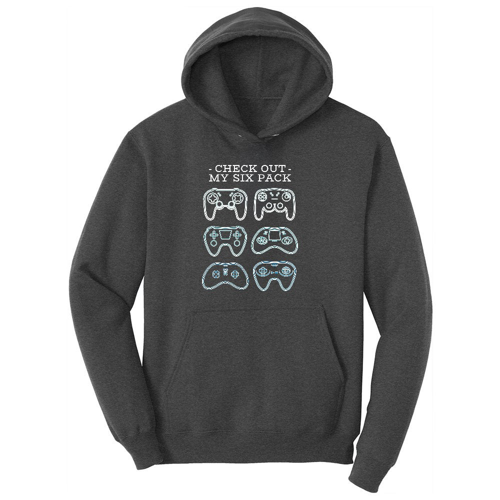Check Out My Six Pack Video Game Version - Mens & Ladies T-Shirt Youth Hoodie - Dark Heather Grey