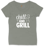 Chill and Grill Ladies Curvy Tee - Bamboo Blackout