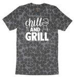 Chill and Grill Ladies Short Sleeve Tee - Black Leopard