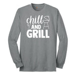 Chill and Grill Long Sleeve Tee - Athletic Grey
