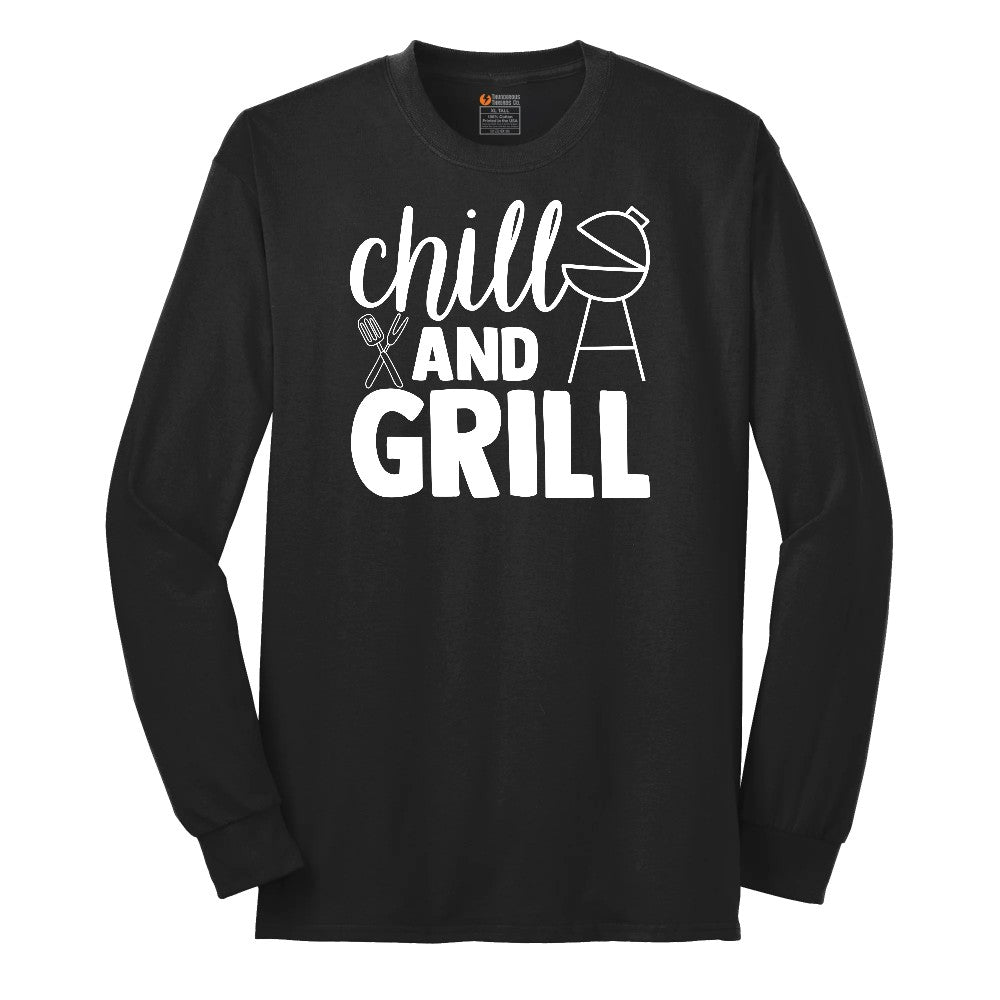 Chill and Grill Long Sleeve Tee - Jet Black