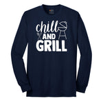 Chill and Grill Long Sleeve Tee - Navy