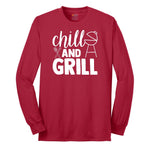 Chill and Grill Long Sleeve Tee - Red