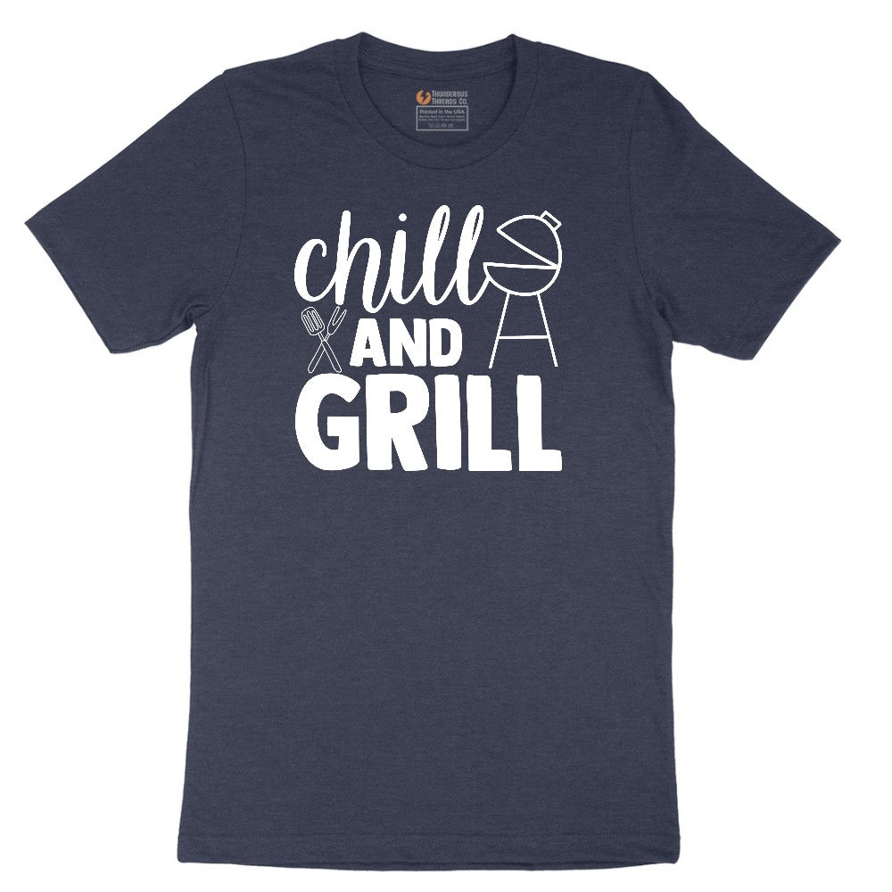 Chill and Grill Short Sleeve Tee - Heather Navy