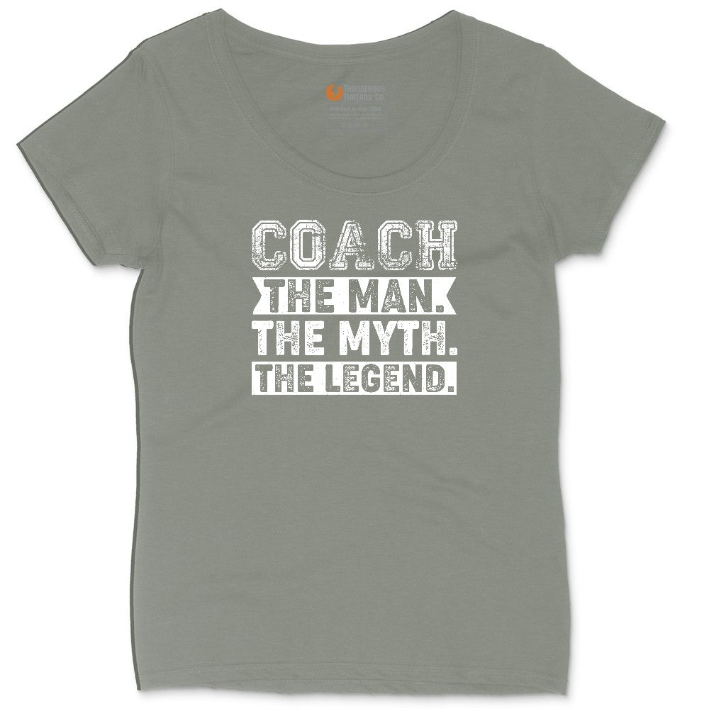Coach The Man The Myth The Legend Ladies Curvy Tee - Bamboo Blackout