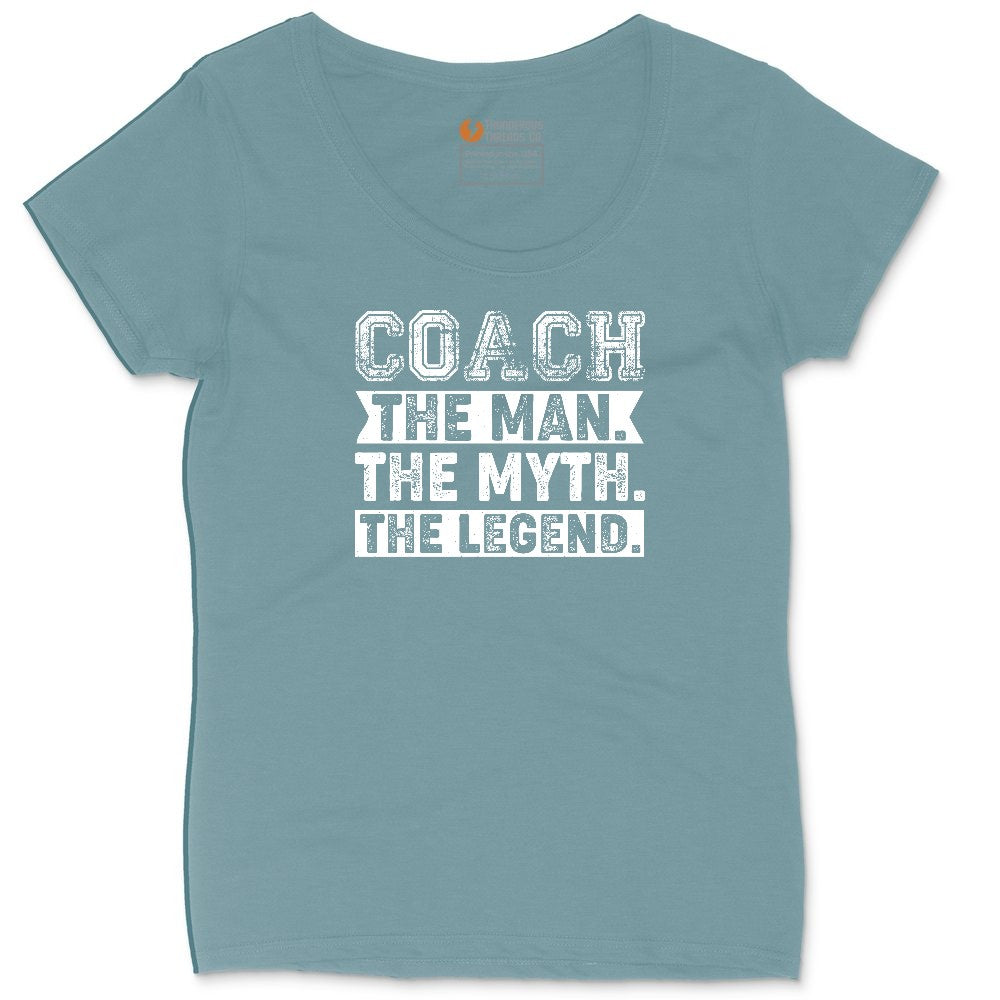 Coach The Man The Myth The Legend Ladies Curvy Tee - Surf Blackout