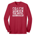 Coach The Man The Myth The Legend Long Sleeve Tee - Red