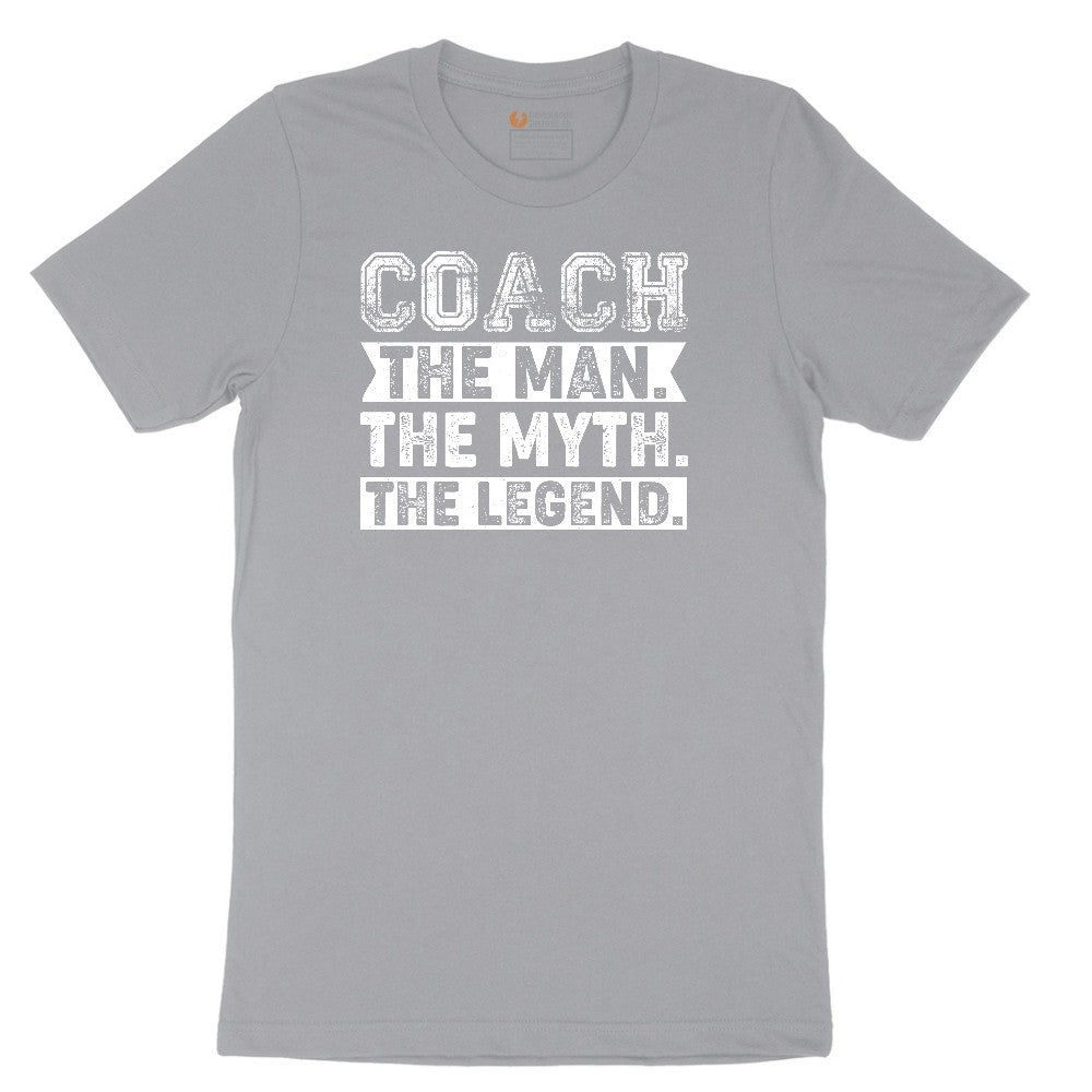 Coach The Man The Myth The Legend Short Sleeve Tee - Athletic Heather Grey