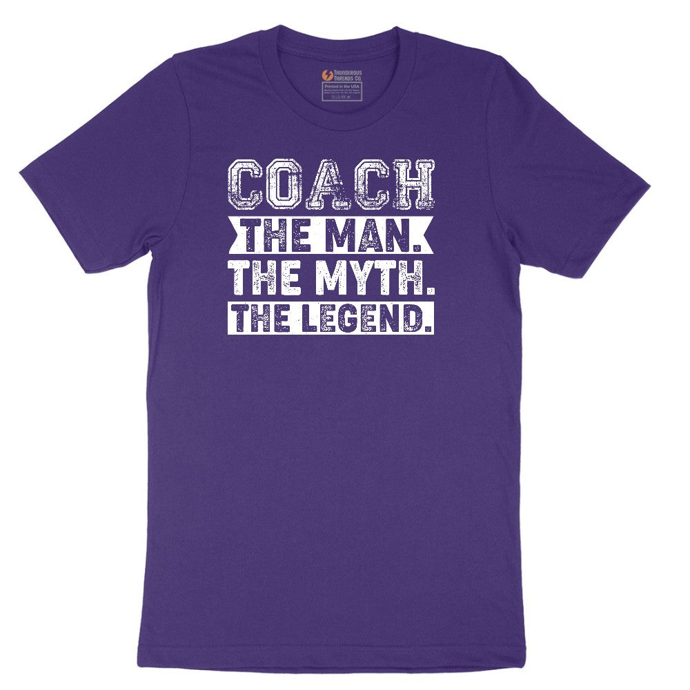 Coach The Man The Myth The Legend Short Sleeve Tee - Team Purple