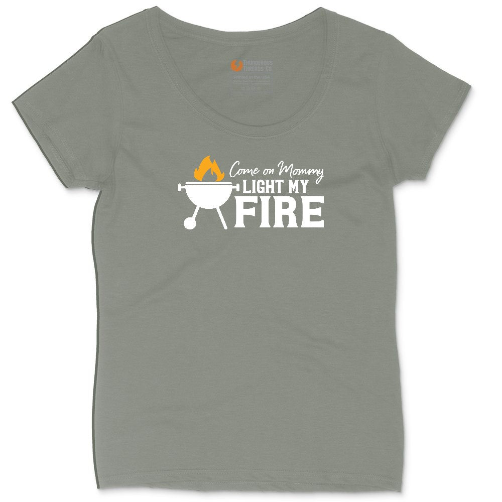 Come On Mommy Light My Fire Ladies Curvy Tee - Bamboo Blackout