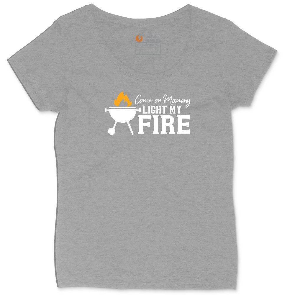 Come On Mommy Light My Fire Ladies Curvy Tee - Granite Heather