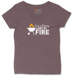 Come On Mommy Light My Fire Ladies Curvy Tee - Sangria Blackout