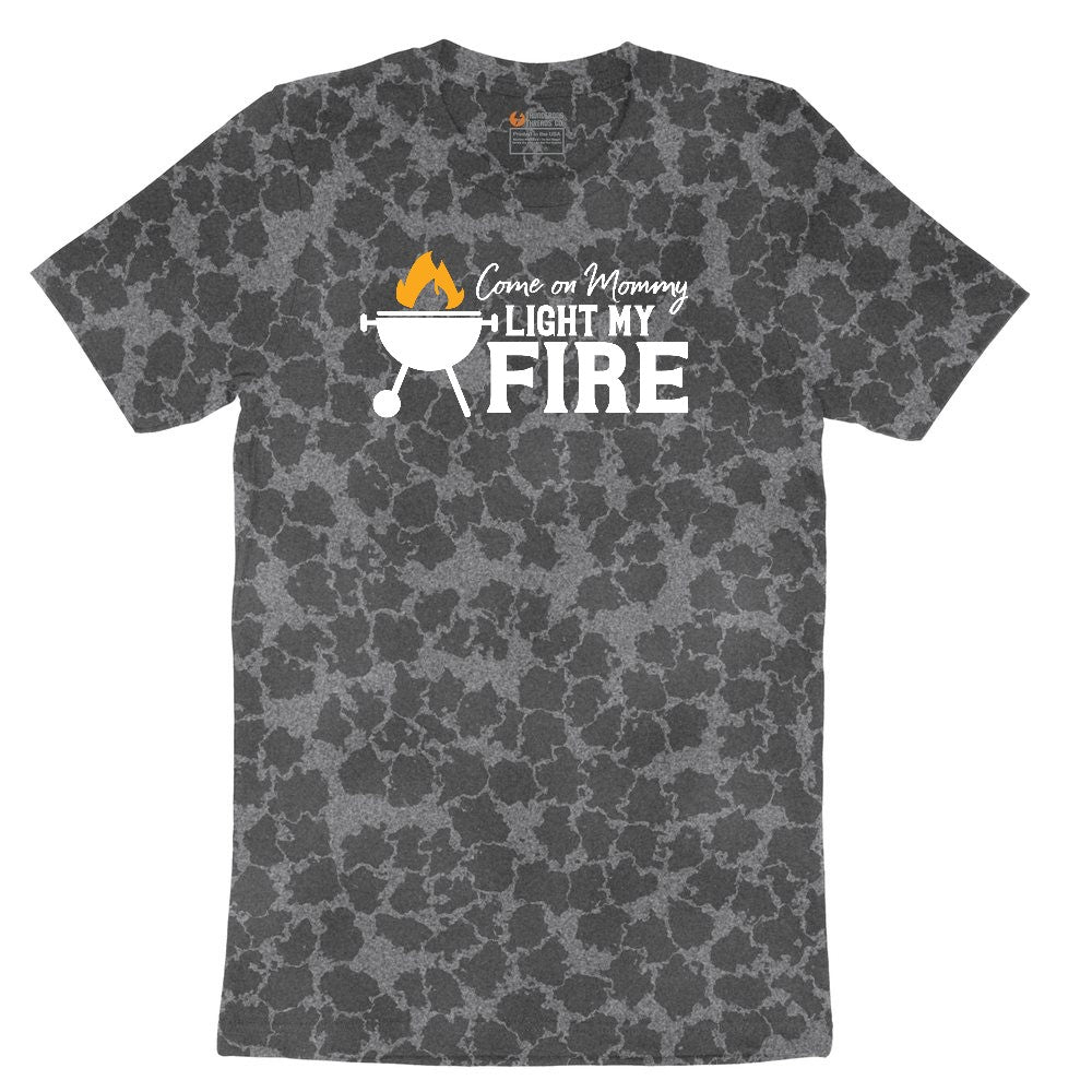 Come On Mommy Light My Fire Ladies Short Sleeve Tee - Black Leopard