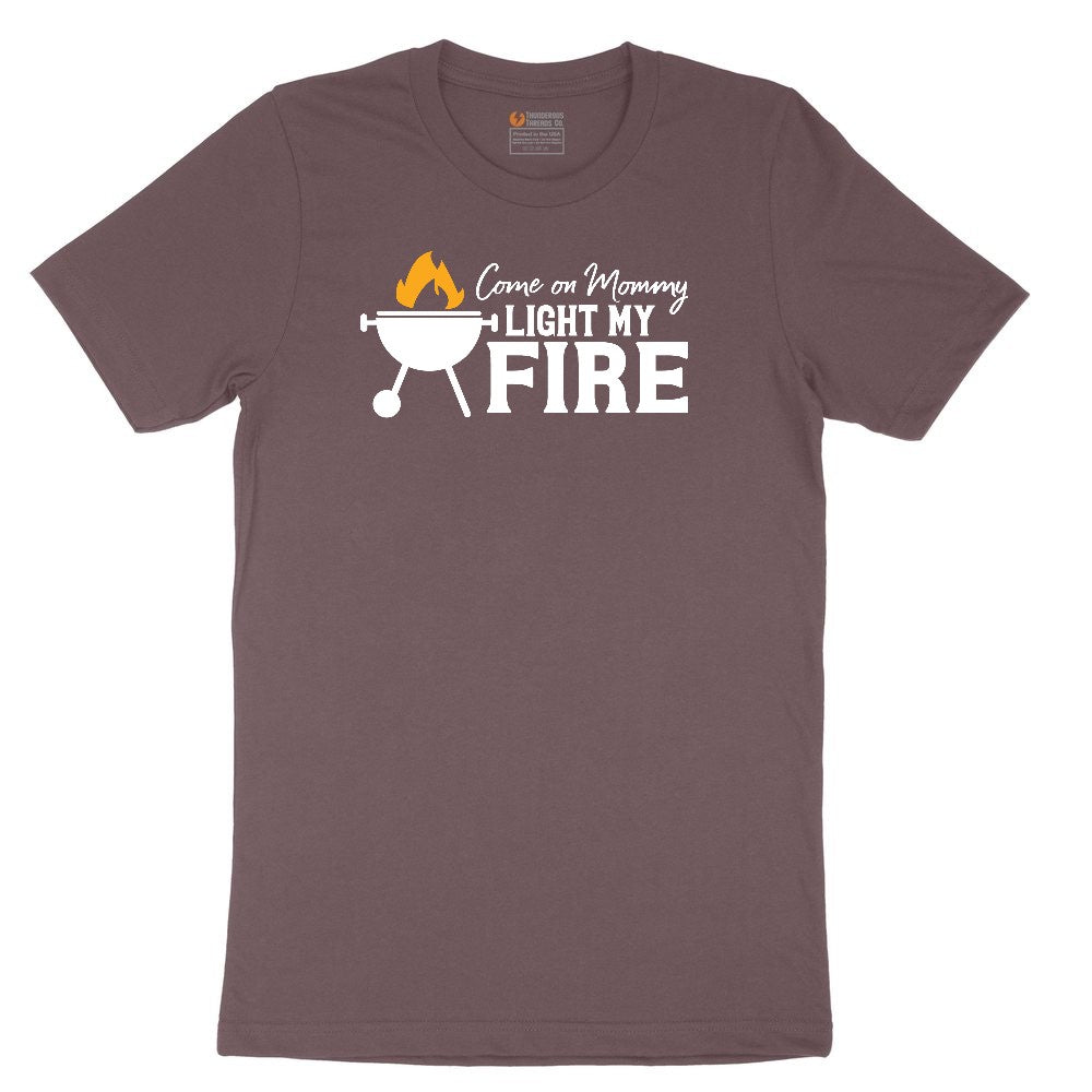 Come On Mommy Light My Fire Ladies Short Sleeve Tee - Sangria Blackout