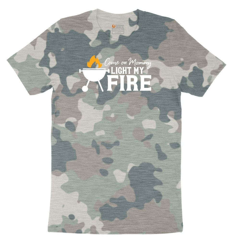 Come On Mommy Light My Fire Ladies Short Sleeve Tee - Vintage Camo