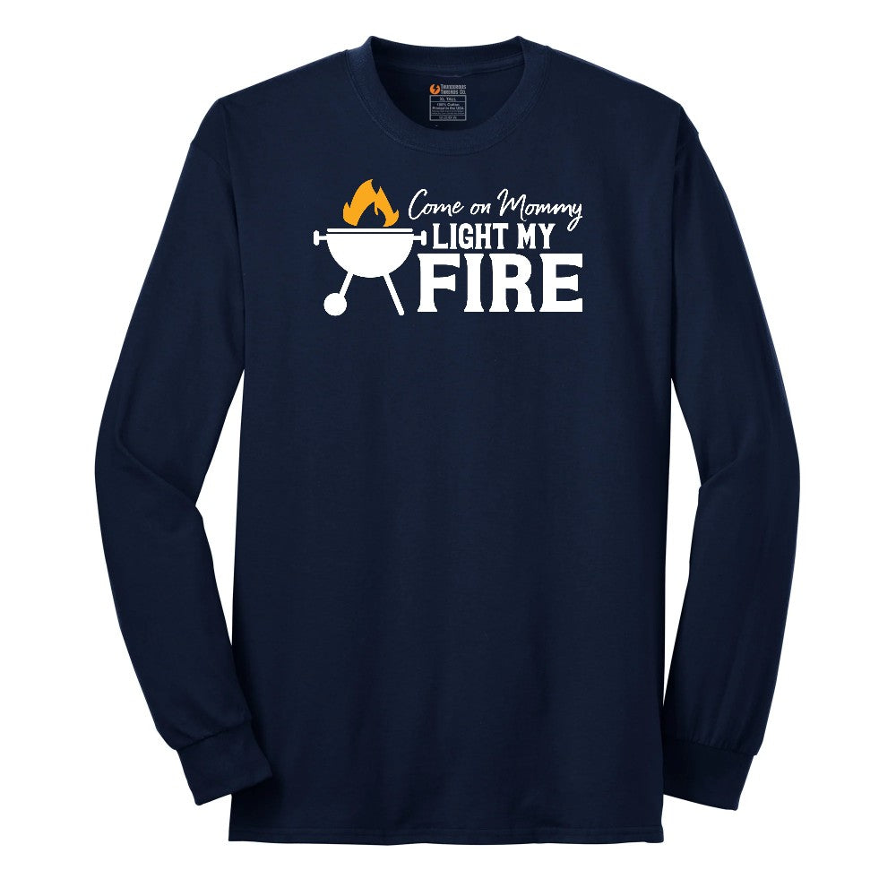Come On Mommy Light My Fire Long Sleeve Tee - Navy