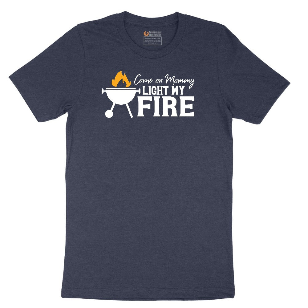 Come On Mommy Light My Fire Short Sleeve Tee - Heather Navy